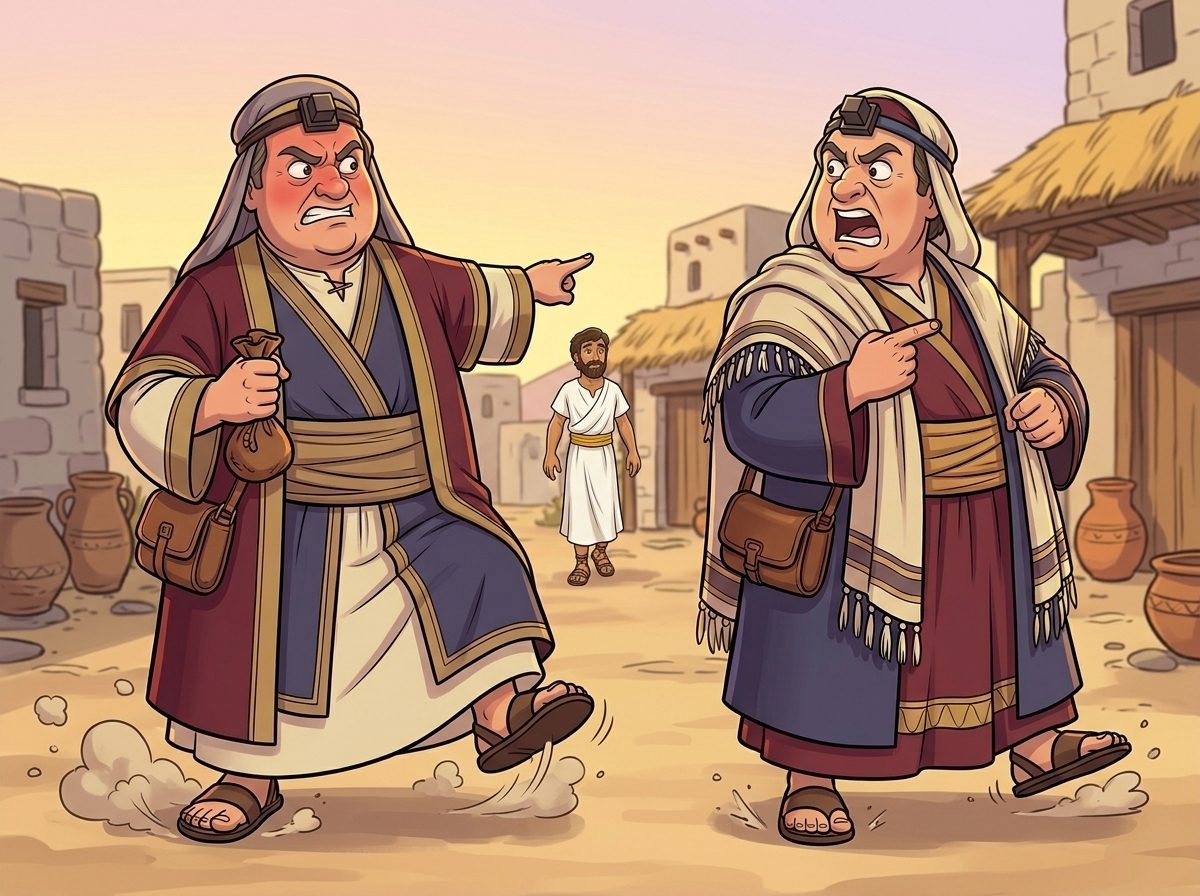 Panel 13, the Keepers accuse the messenger